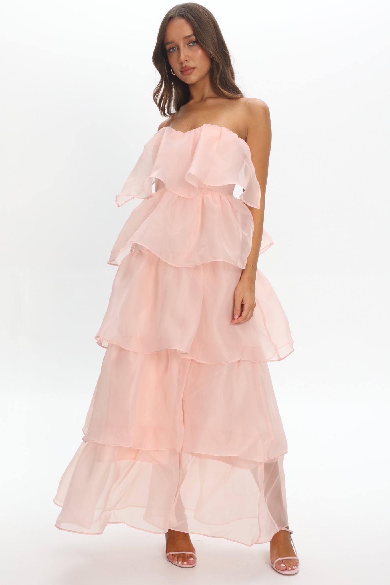 Behati Tiered Layer Midi Dress Pink Secondary image