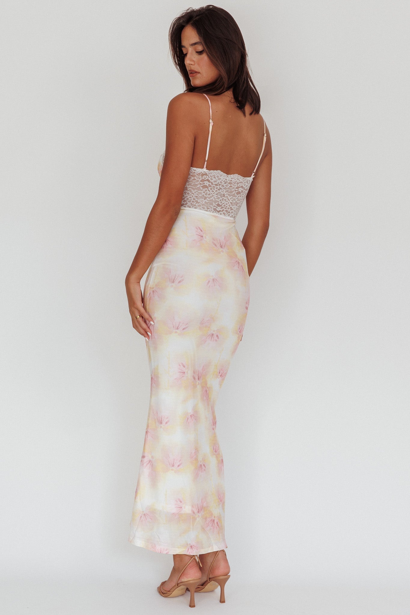Super Shy Floral Lace Maxi Dress Pink Secondary image