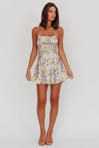 Lead The Way Abstract Print Mini Dress Yellow