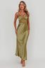 Her theory Lace Trim Maxi Dress Olive