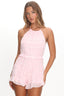 Hannita Smocked Halter Romper Pink