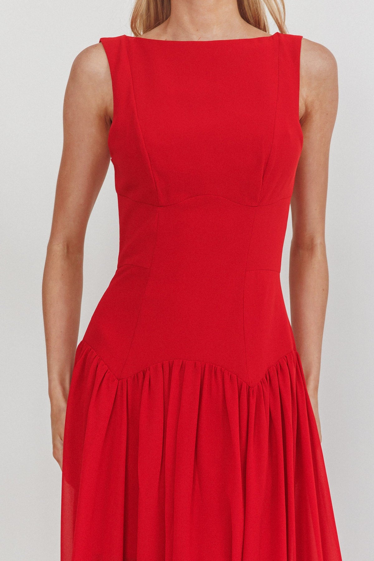 Opulent Low Back Maxi Dress Red