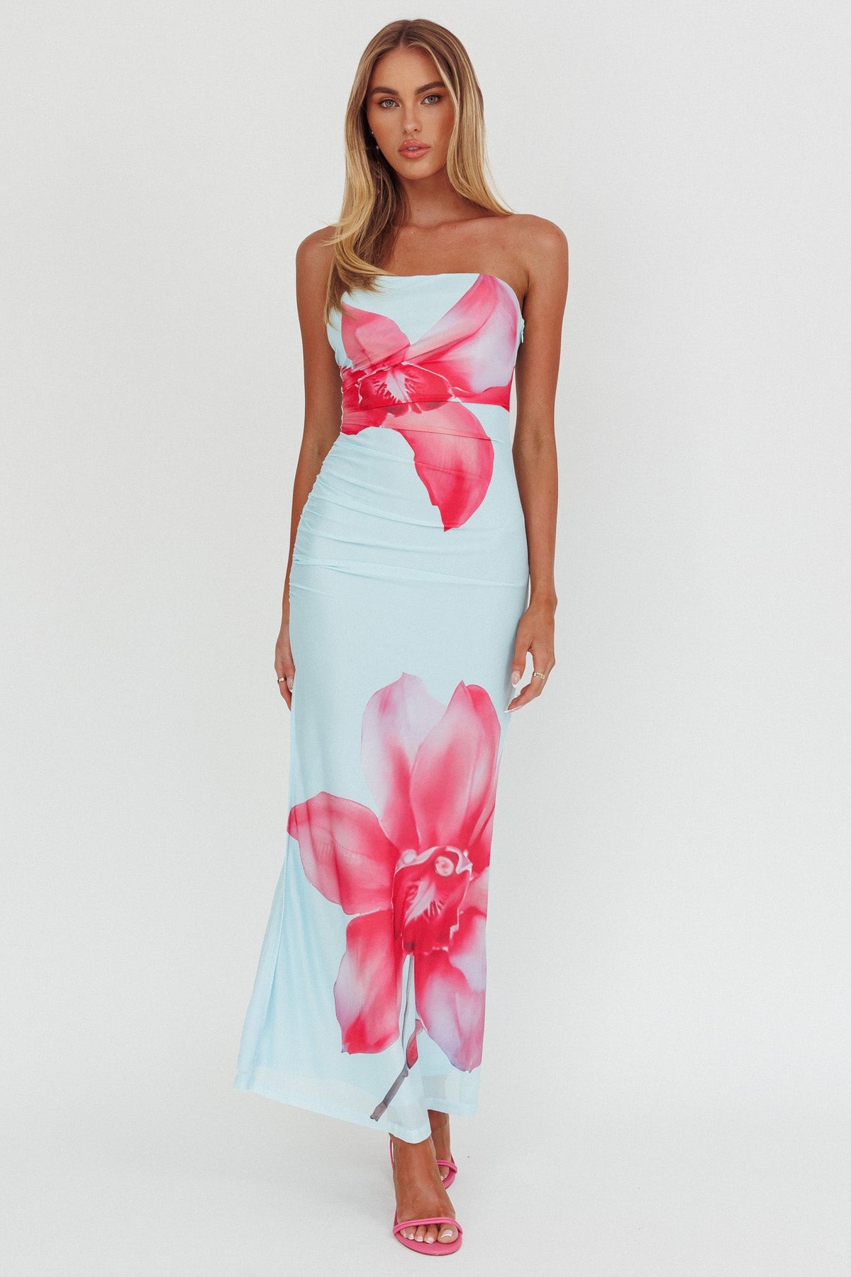Truth Be Told Strapless Maxi Dress Blue Main image