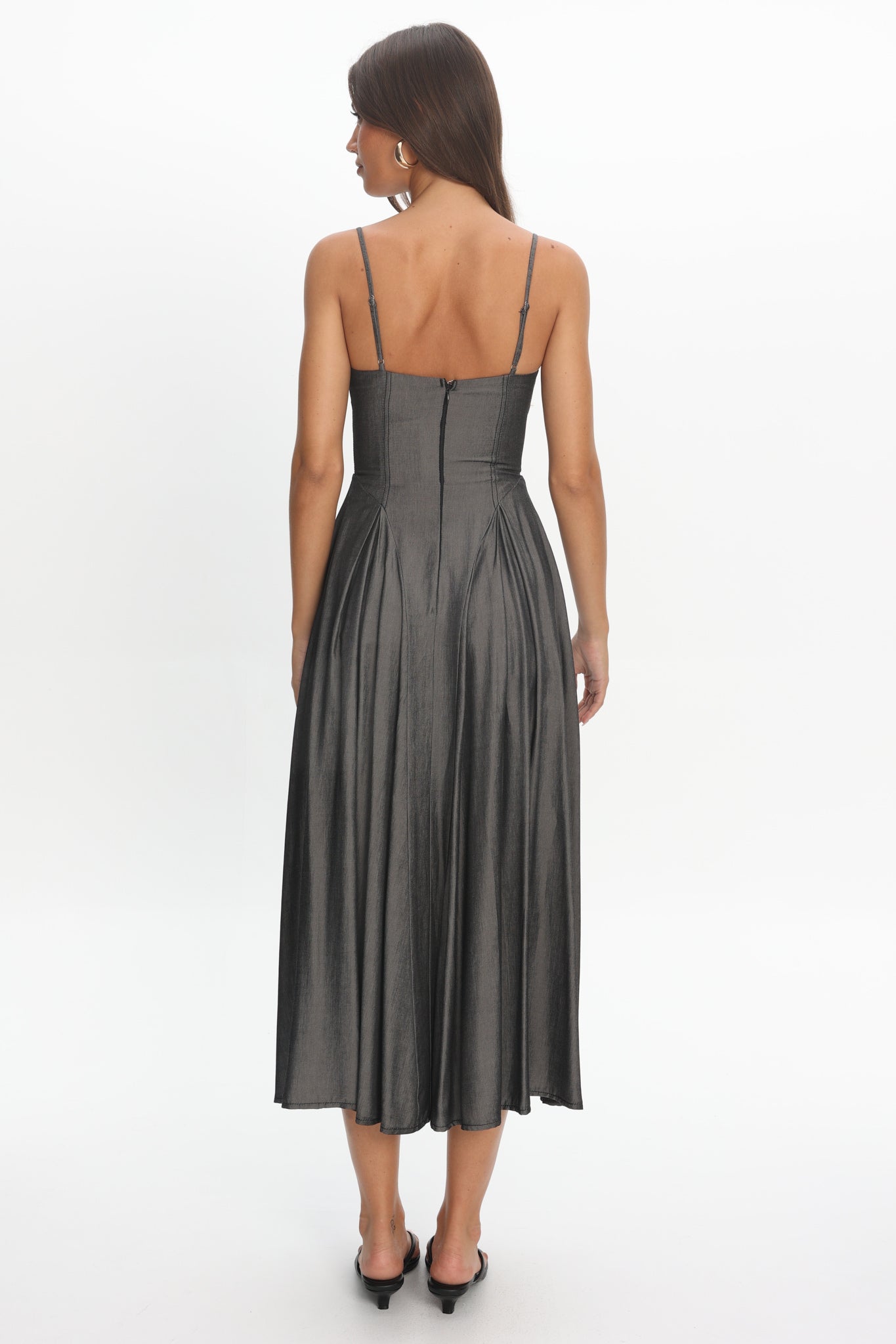 Take It All Cami Strap Midi Dress Charcoal Secondary image
