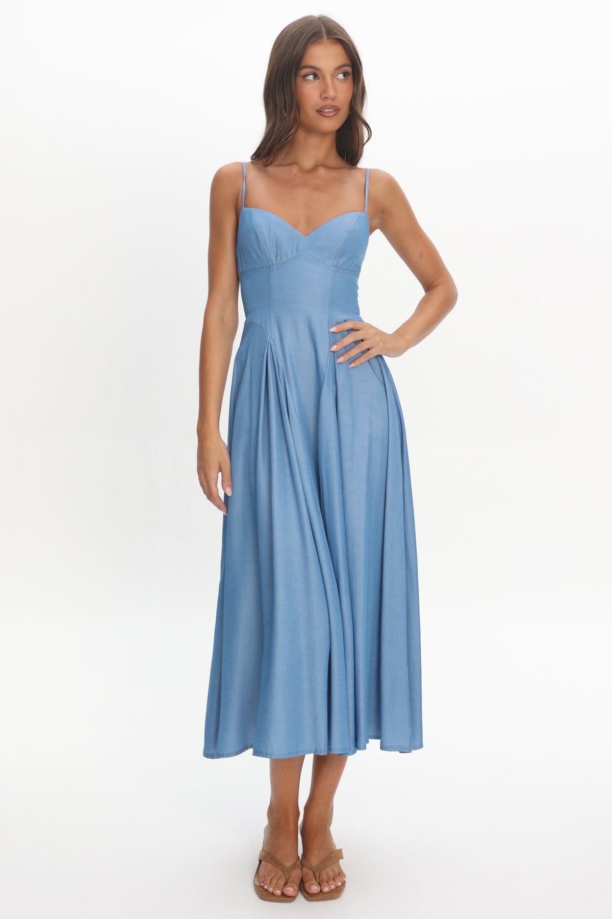 Take It All Cami Strap Midi Dress Light Blue Main image