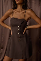 Captivated Button Feature Mini Dress Coco