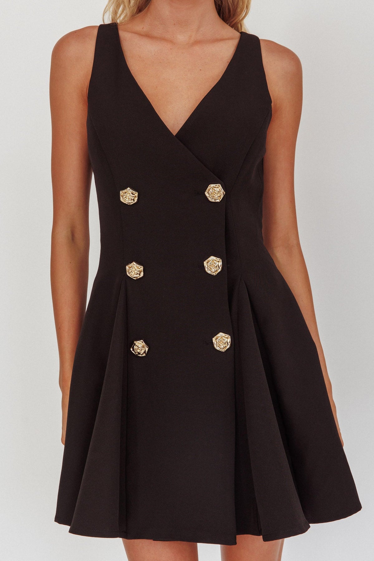 Tiana Double Breasted Mini Dress Black
