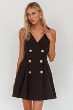 Tiana Double Breasted Mini Dress Black