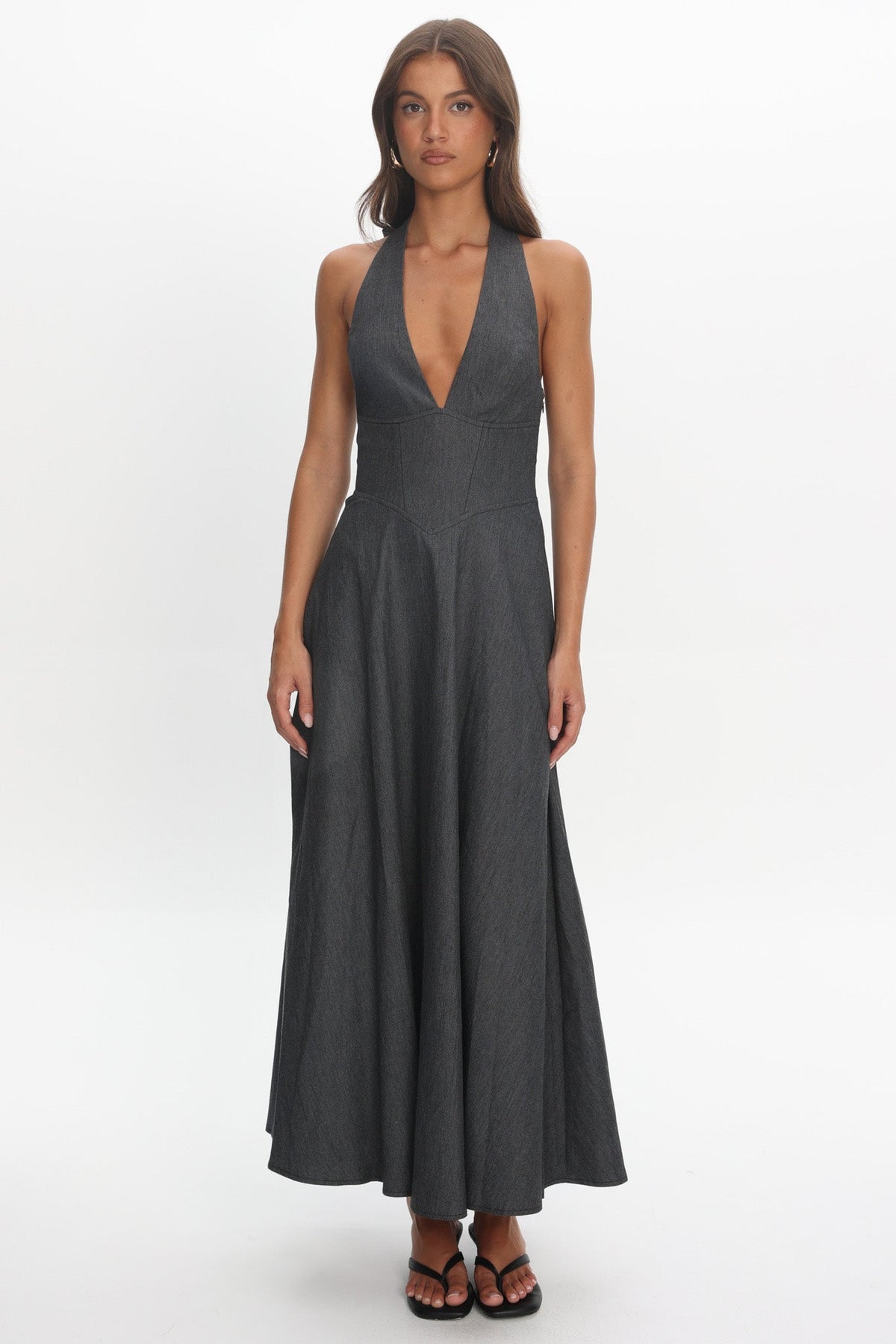 Riga Halterneck Maxi Dress Black