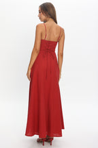 Tifanni Gathered Bust Maxi Dress Red