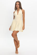 Tifanni Lace-Up Back Mini Dress Yellow