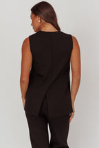Fair Play Sleeveless Vest Top Black