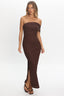 Gala One-Shoulder Maxi Dress Chocolate