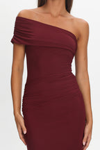 Gala One-Shoulder Maxi Dress Wine