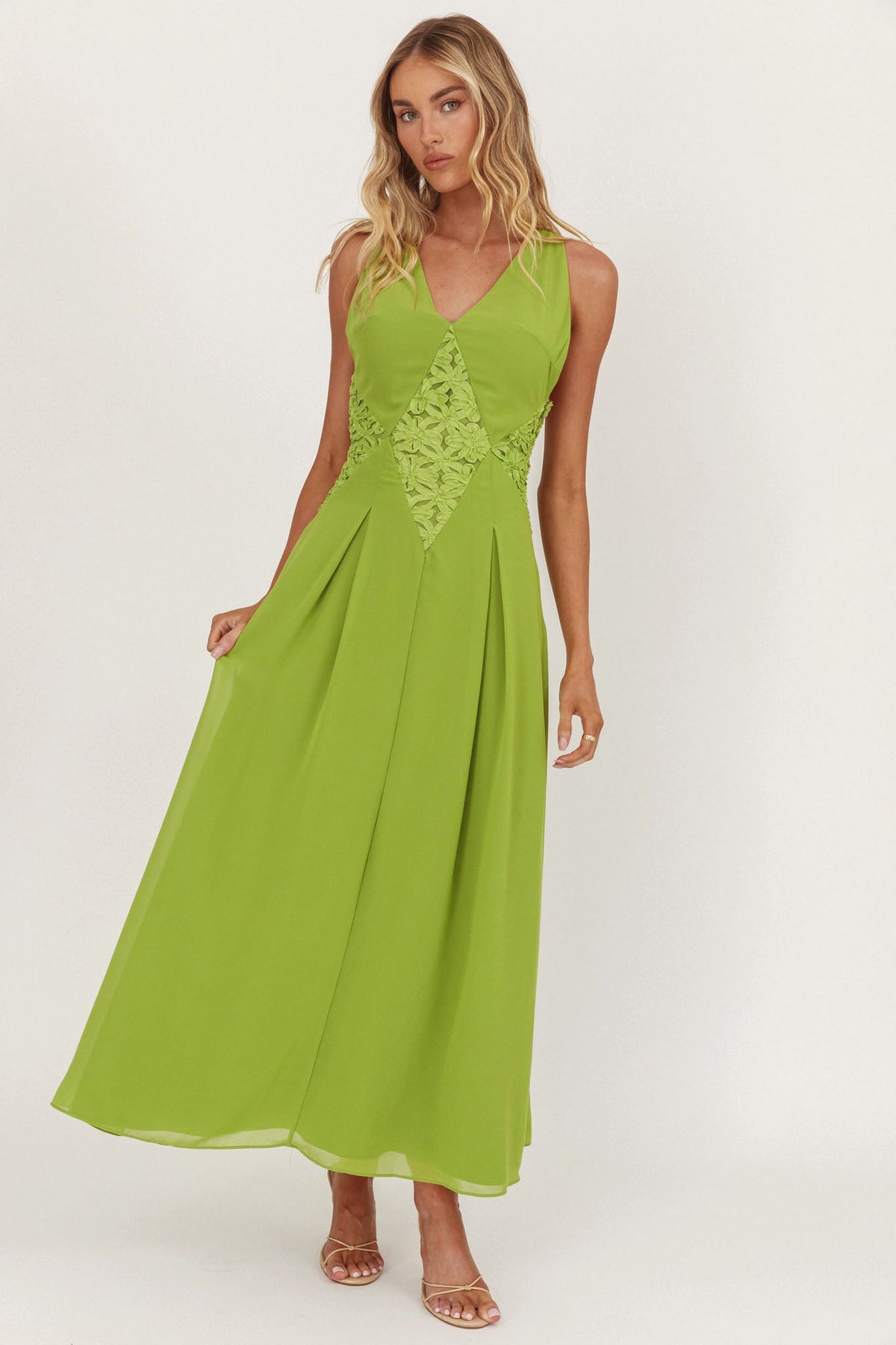Wildflower Sun Applique Insert Maxi Dress Green Main image