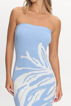Wildflower Sun Strapless Maxi Dress Sky Blue