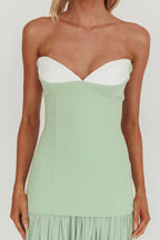 Unspoken Sweetheart Neckline Sheer Hem Maxi Dress Sage