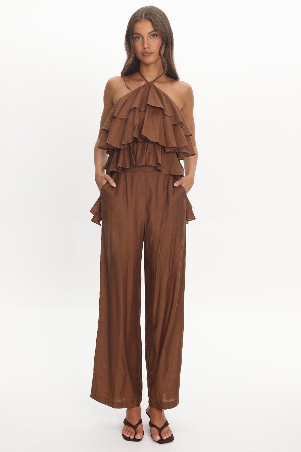 Darylyn Wide Leg Pants Chocolate
