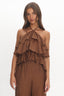 Darylyn Tiered Ruffle Top Chocolate