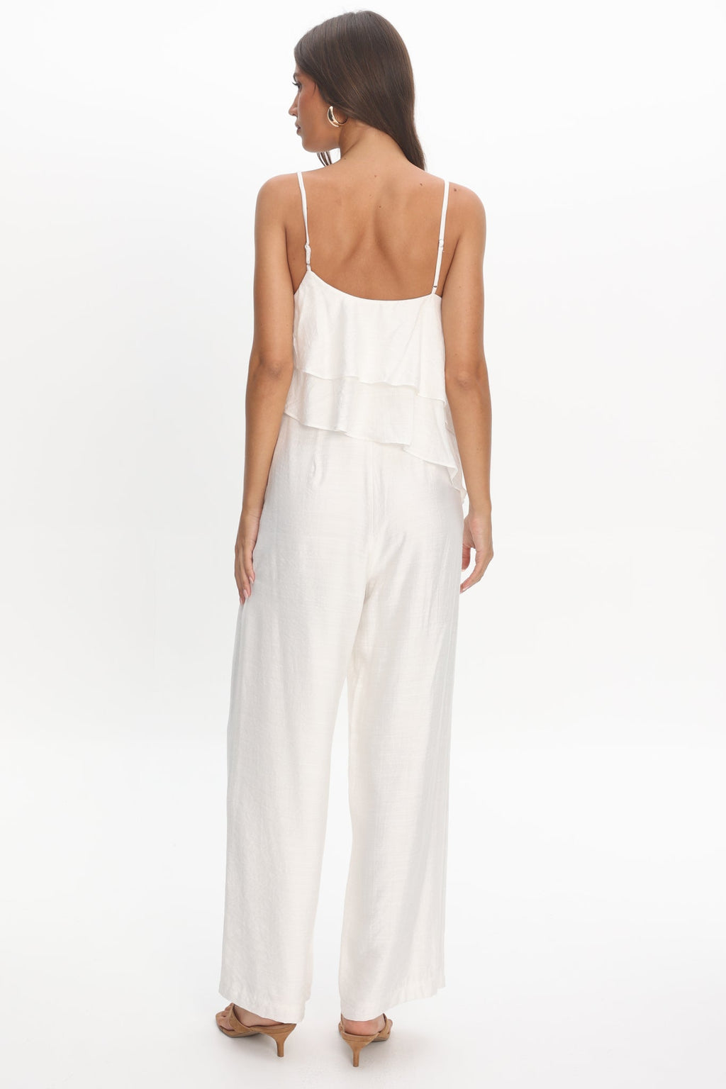 Darylyn Asymmetric Ruffle Jumpsuit Off White