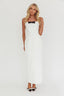Cocktail Party Strapless Bow Bust Maxi Dress White