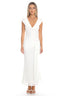 Virgo Season Draped Shoulder Maxi Dress White