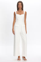 Atheena Faux Pocket Jumpsuit White