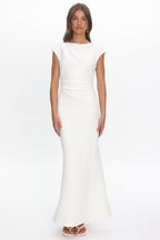 Zarae Cap Sleeve Surplice Back Maxi Dress White
