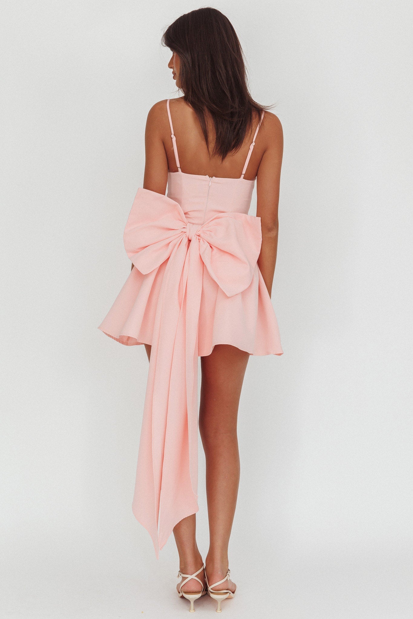 Wilder Oversized Back Bow Mini Dress Pink Secondary image