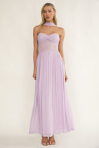 Annita Sheer Waist Maxi Dress Lilac