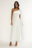Zorina One-Shoulder Drape Maxi Dress Silver