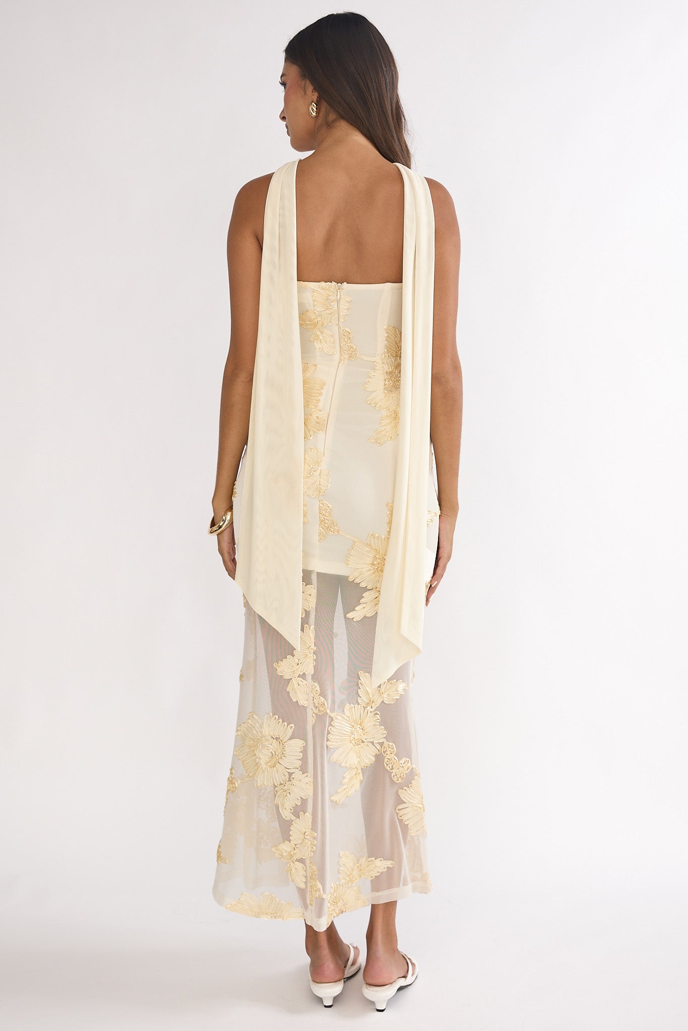 Vivia Strapless Embellished Maxi Dress Yellow Secondary image