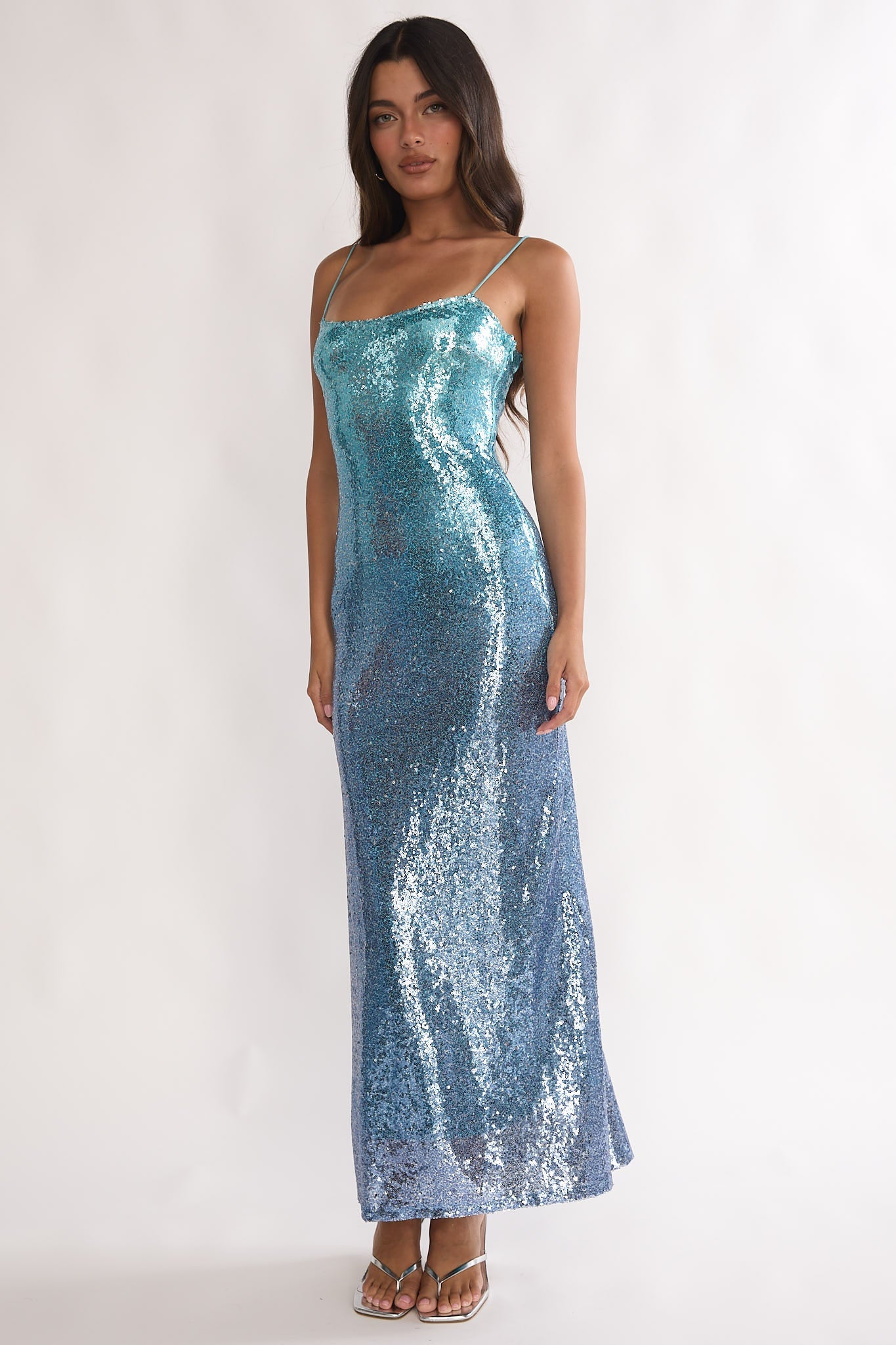 Astara Sequin Maxi Dress Gradient Blue Secondary image