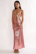 Astara Sequin Maxi Dress Gradient Pink