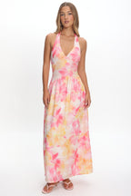 Endira Drop Waist Maxi Dress Floral Pink