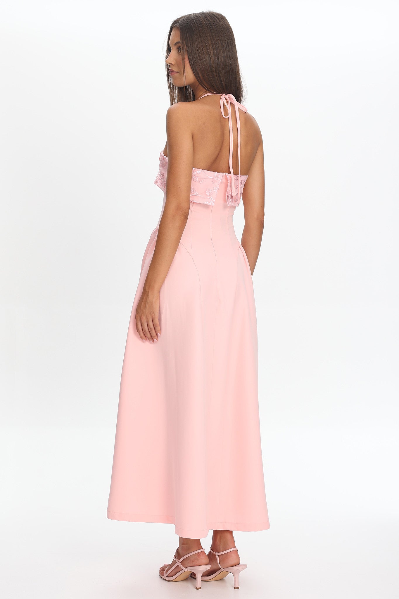 Sunbeam Kiss Foldover Floral Bust Maxi Dress Blush Secondary image