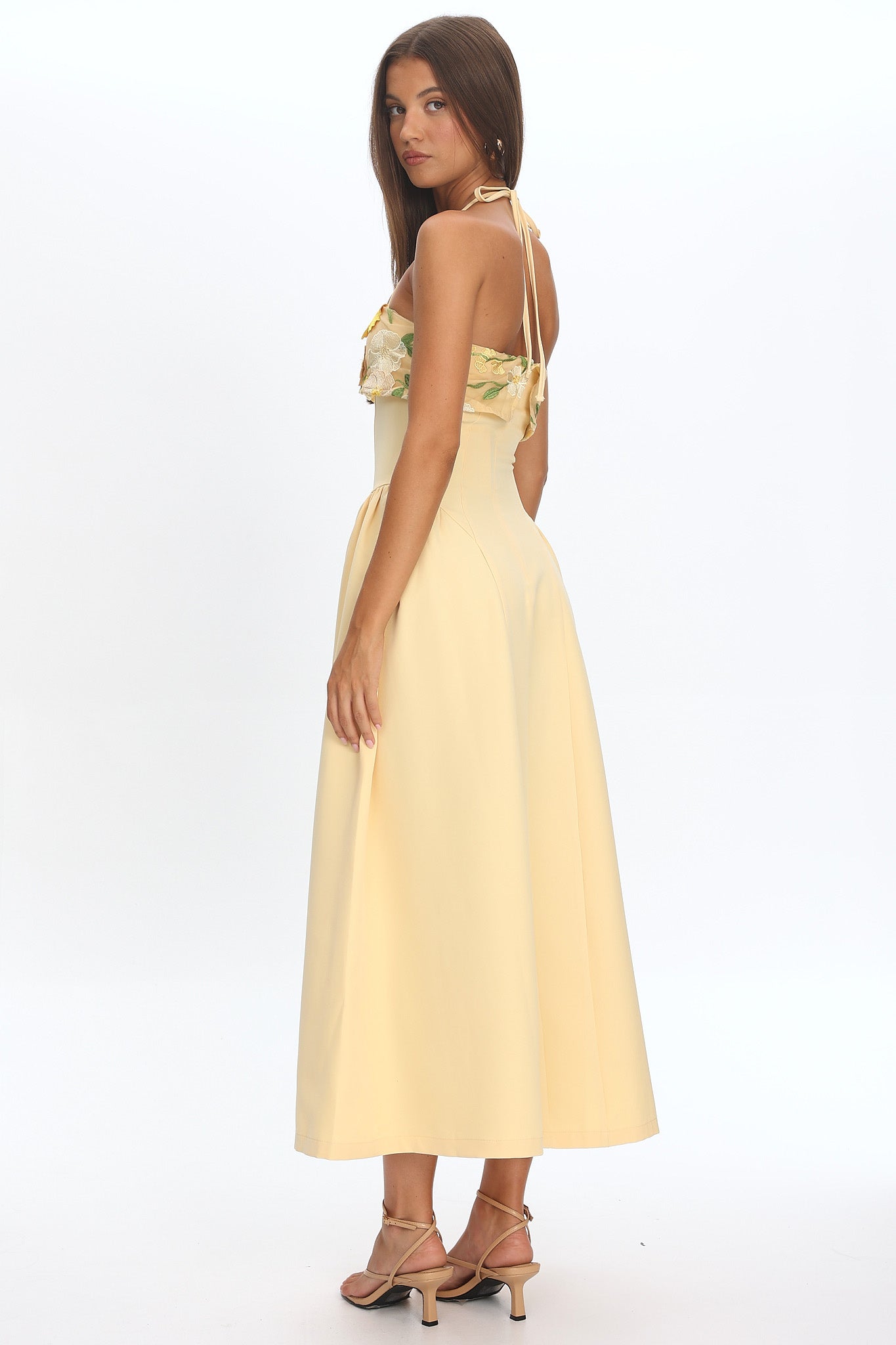 Sunbeam Kiss Foldover Floral Bust Maxi Dress Butter Secondary image