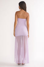 Jezra Strapless Sequin Embellished Maxi Dress Purple