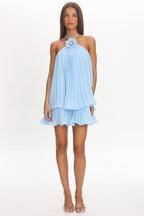 Major Crush Pleated Mini Dress Blue