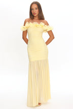Bluebell Off-Shoulder Ruched Maxi Dress Butter