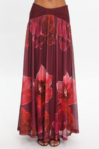 Farela Ruched Waist Maxi Skirt Fuchsia