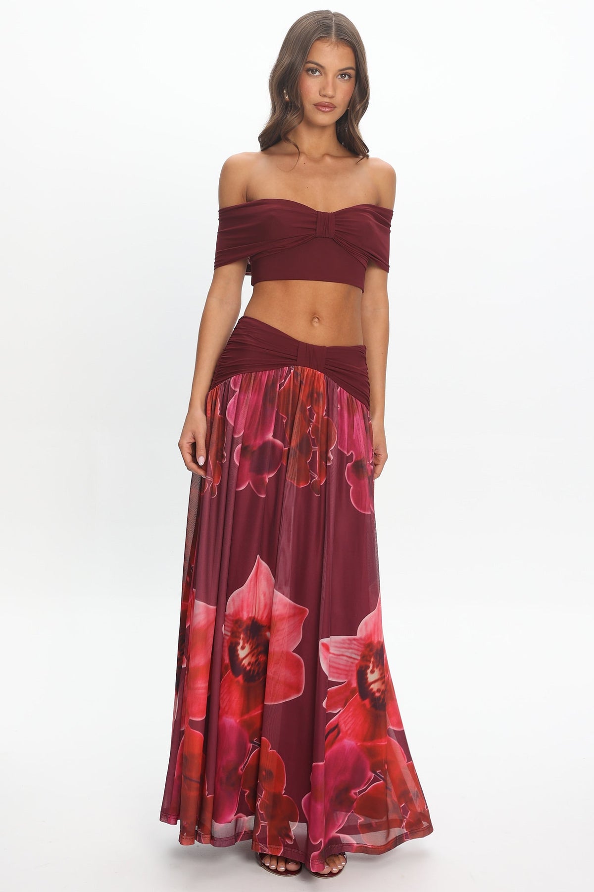 Farela Strapless Crop Top Fuchsia