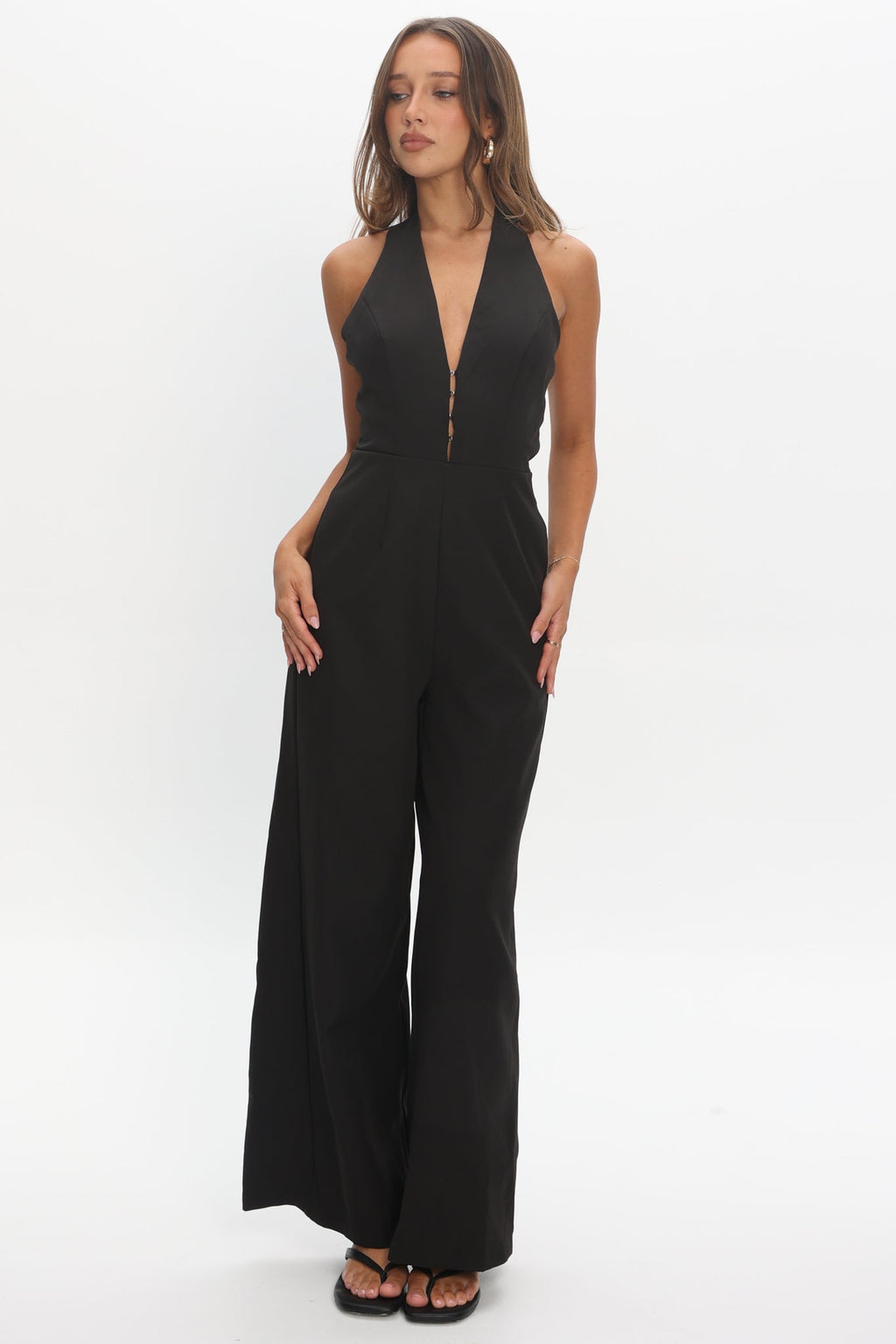 Enlighten Halterneck Jumpsuit Black