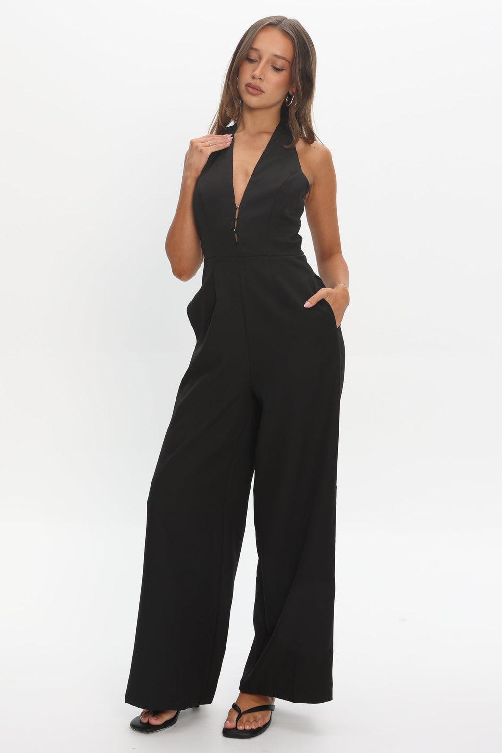 Enlighten Halterneck Jumpsuit Black