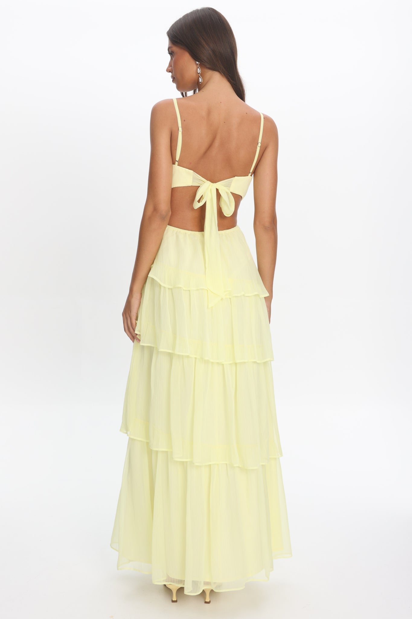 Vianne Tiered Cut-Out Maxi Dress Butter Secondary image