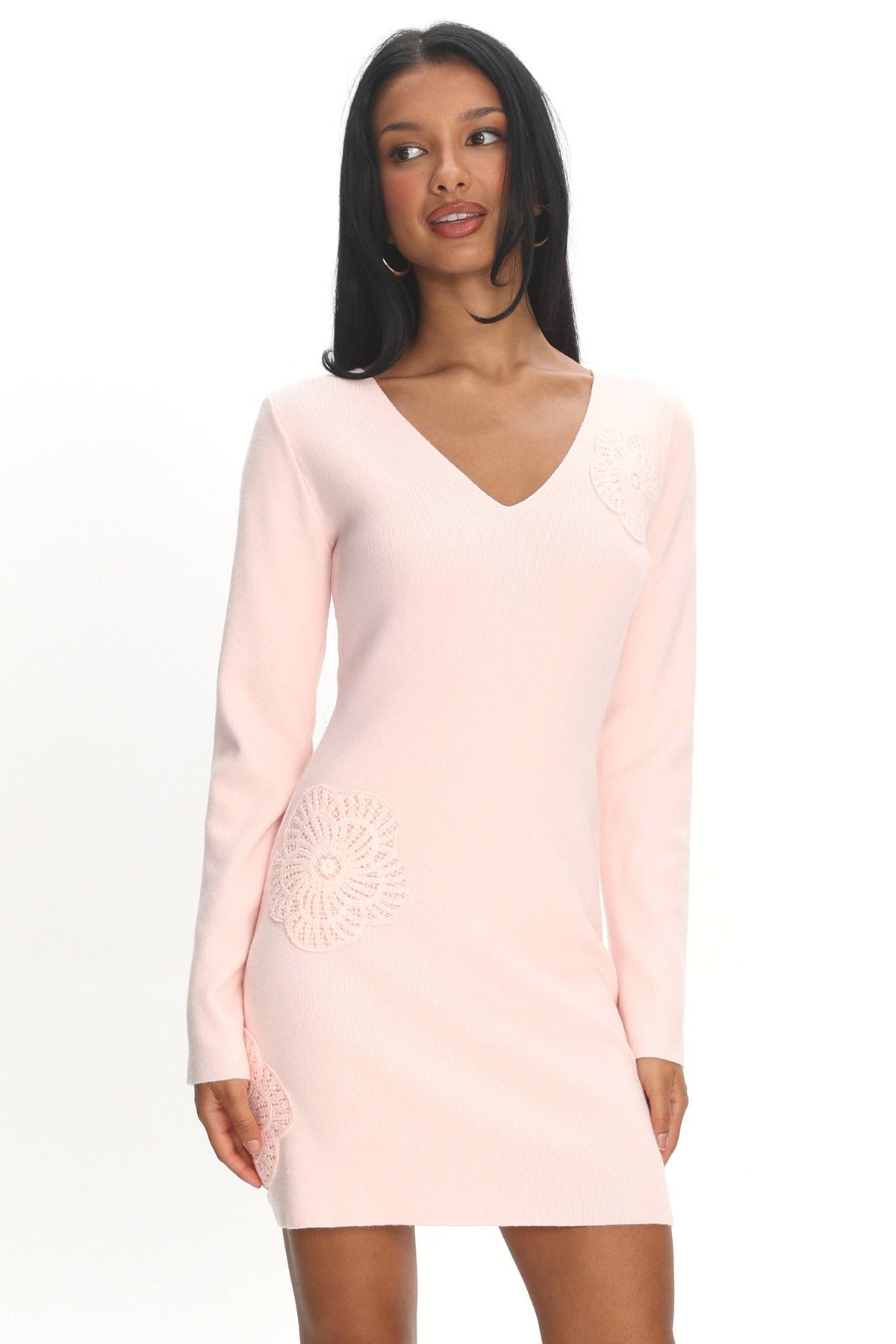 Xanda Knit Mini Dress Baby Pink Main image