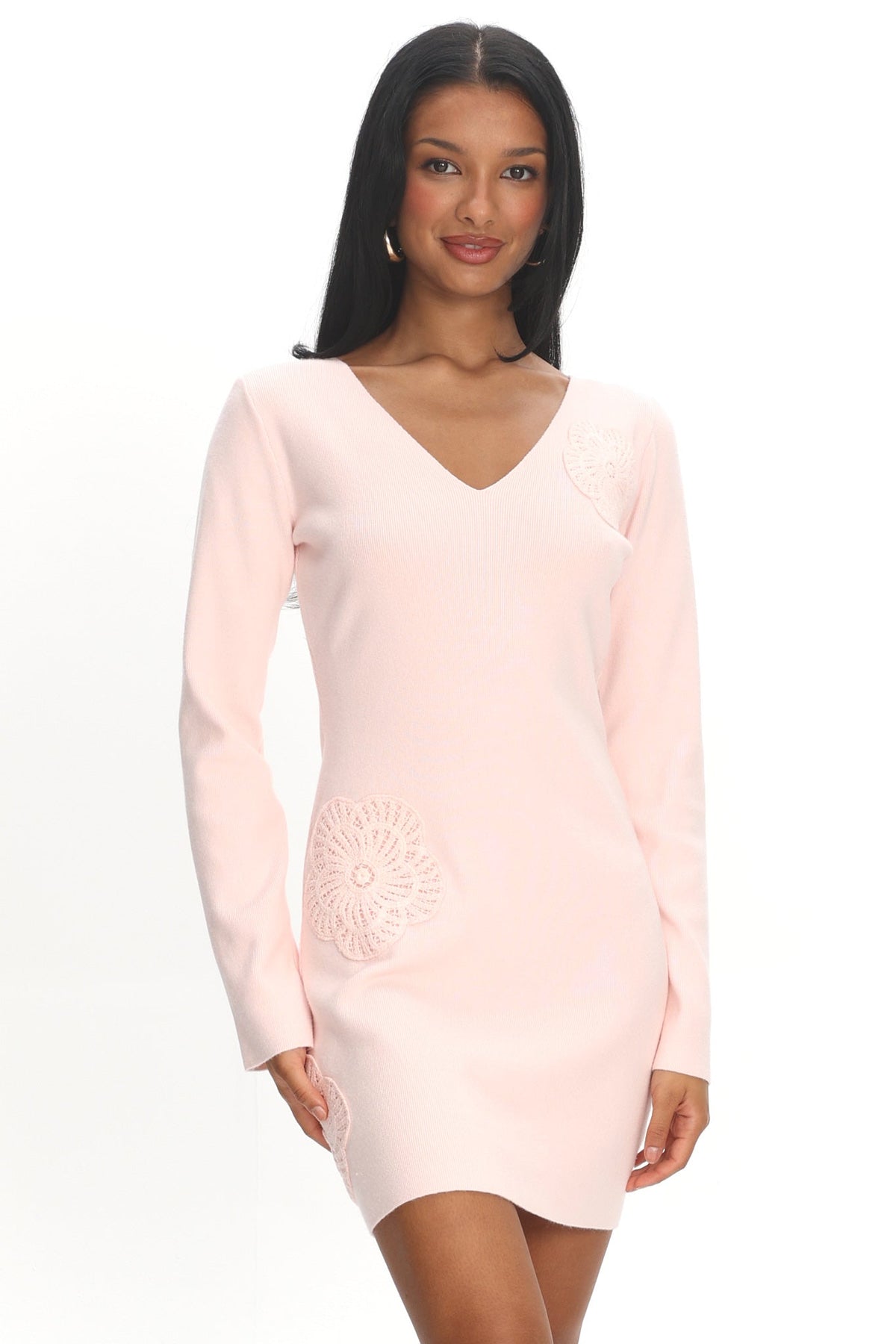 Xanda Knit Mini Dress Baby Pink