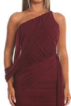 Venus Rising Sash Mini Dress Wine