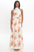 Capri Coast Floral Maxi Dress White