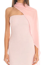 Pearlina Strapless Scarf Maxi Dress Pink